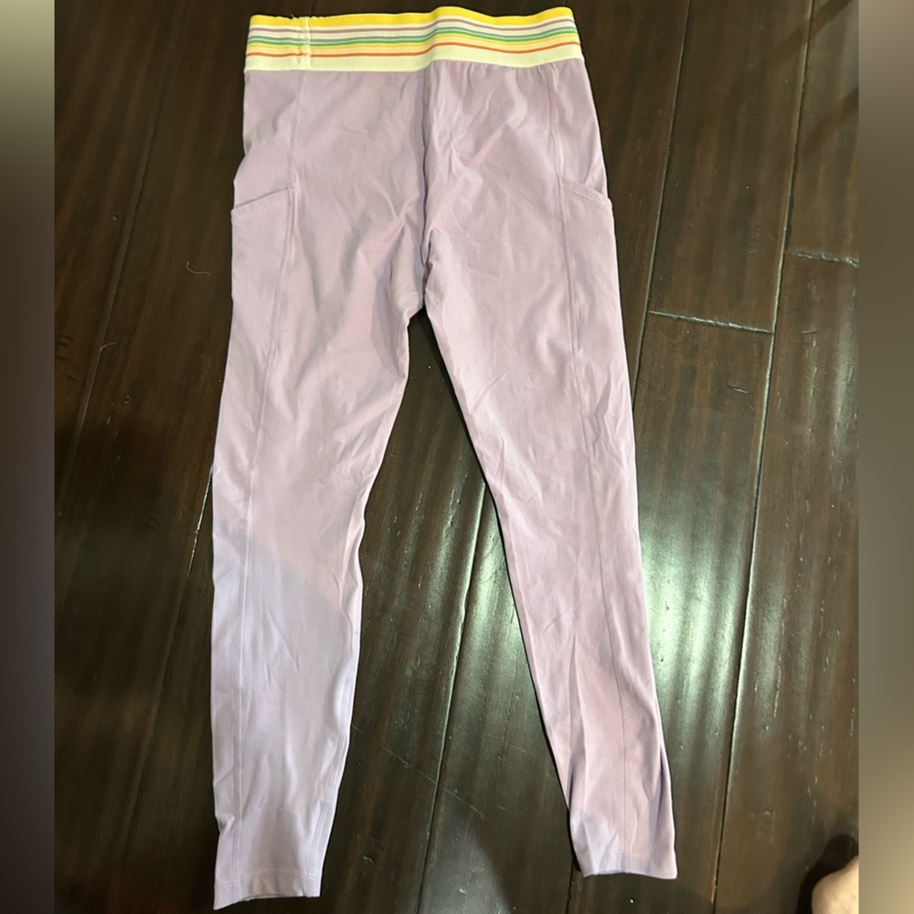 Marine Layer Purple Leggings Rainbow Waistband Activewear Large - Picture 7 of 7